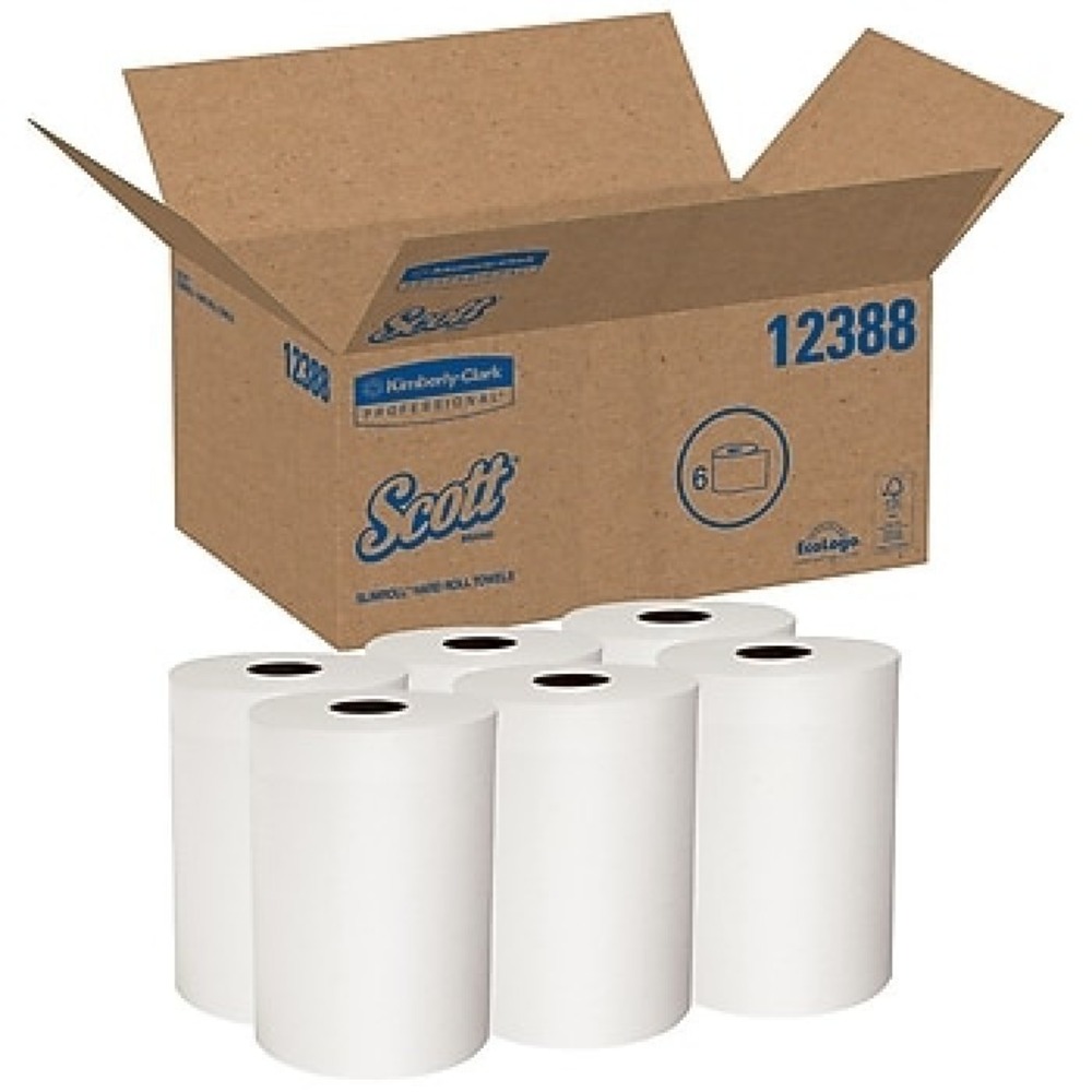 Scott Professional Slimroll Paper Towels 6 Rolls 580 ft Hard Roll (12388)